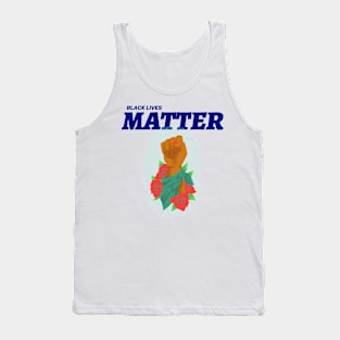 Black Lives Matter Floral Raised Fist Tank Top